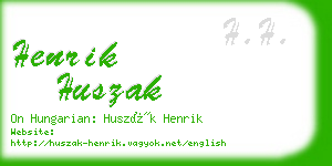 henrik huszak business card